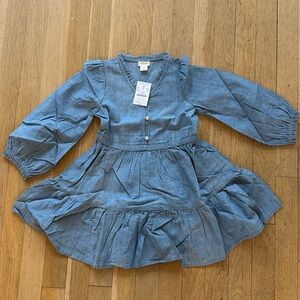 NWT Crewcuts girls denim dress, size 4